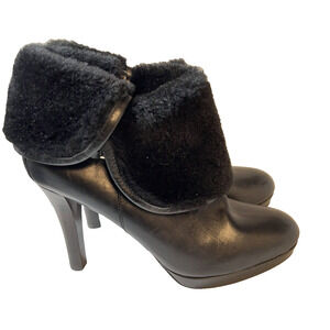 Brooks‎ Brothers Boots Size 10 Black Women’s Calfskin & Shearling Leather